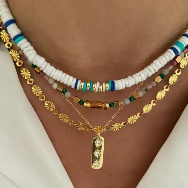 Solskive halskæde 18k forgyldt