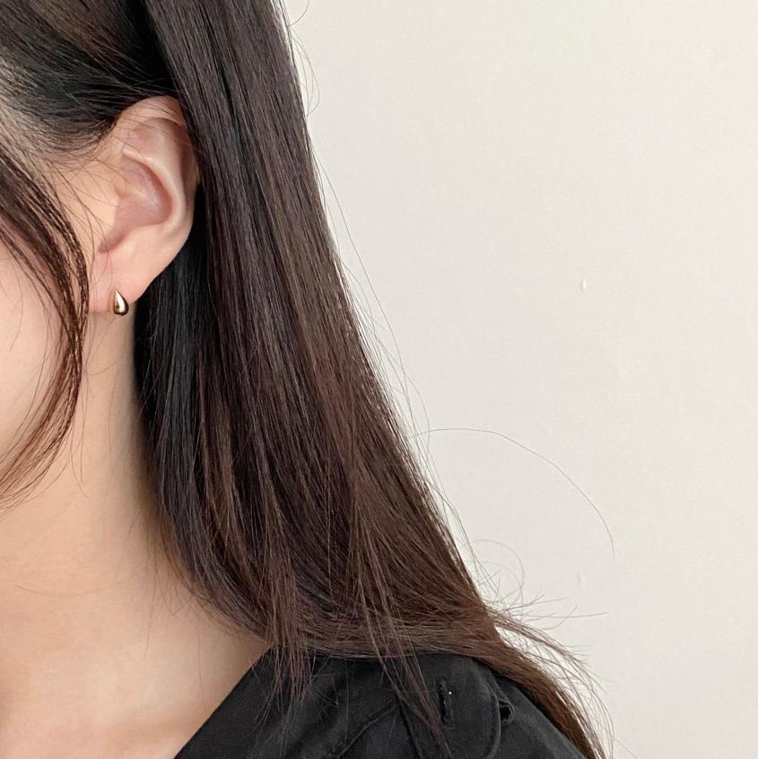 Dråben ørering 18k forgyldt