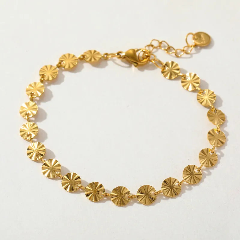 Solskive armbånd 18k forgyldt