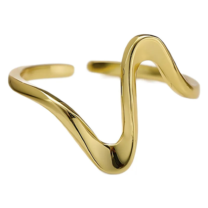 V-shaped ring 18k forgyldt